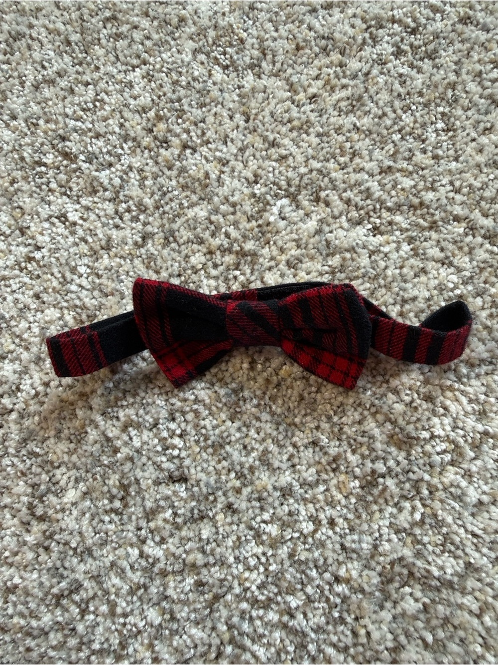 Source Unknown Red and Black Plaid Kids Bow Tie